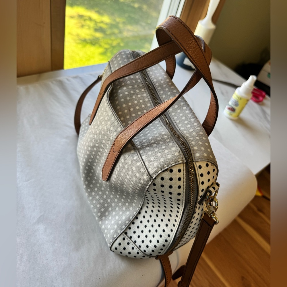 NEW Fossil Sydney Satchel Polka Dot Bag - Picture 6 of 13